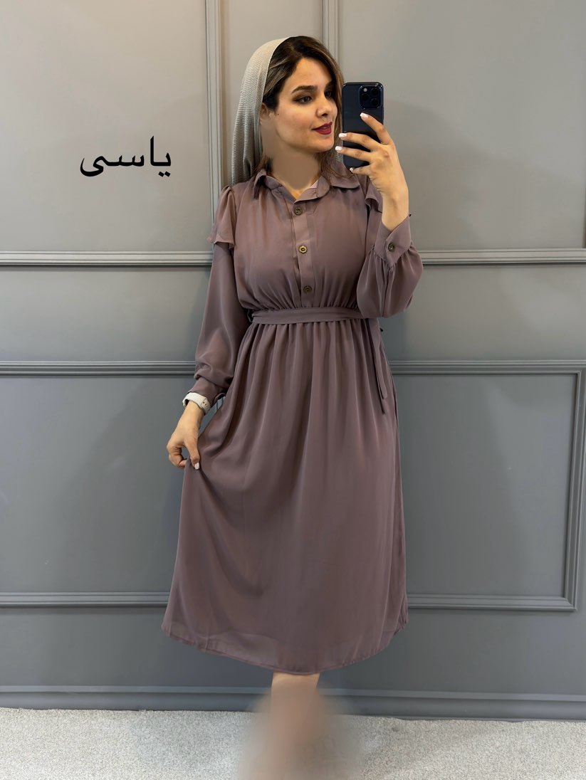 پیراهن-حریر-دکمه-دار