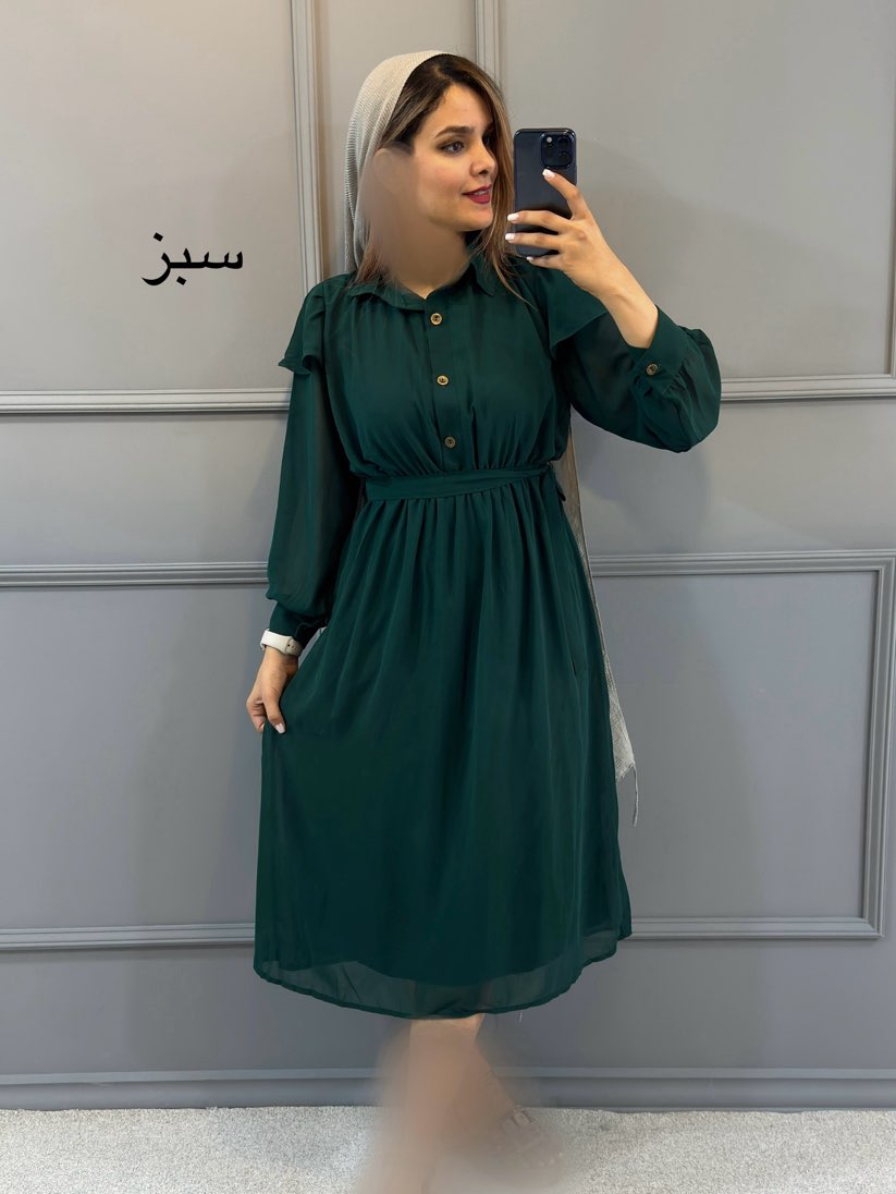 پیراهن-حریر-دکمه-دار